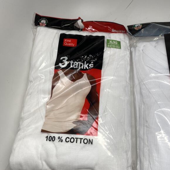 100% Cotton First Quality A-Shirt 6 Tanks Size Extra Large American Fit New - Picture 2 of 4